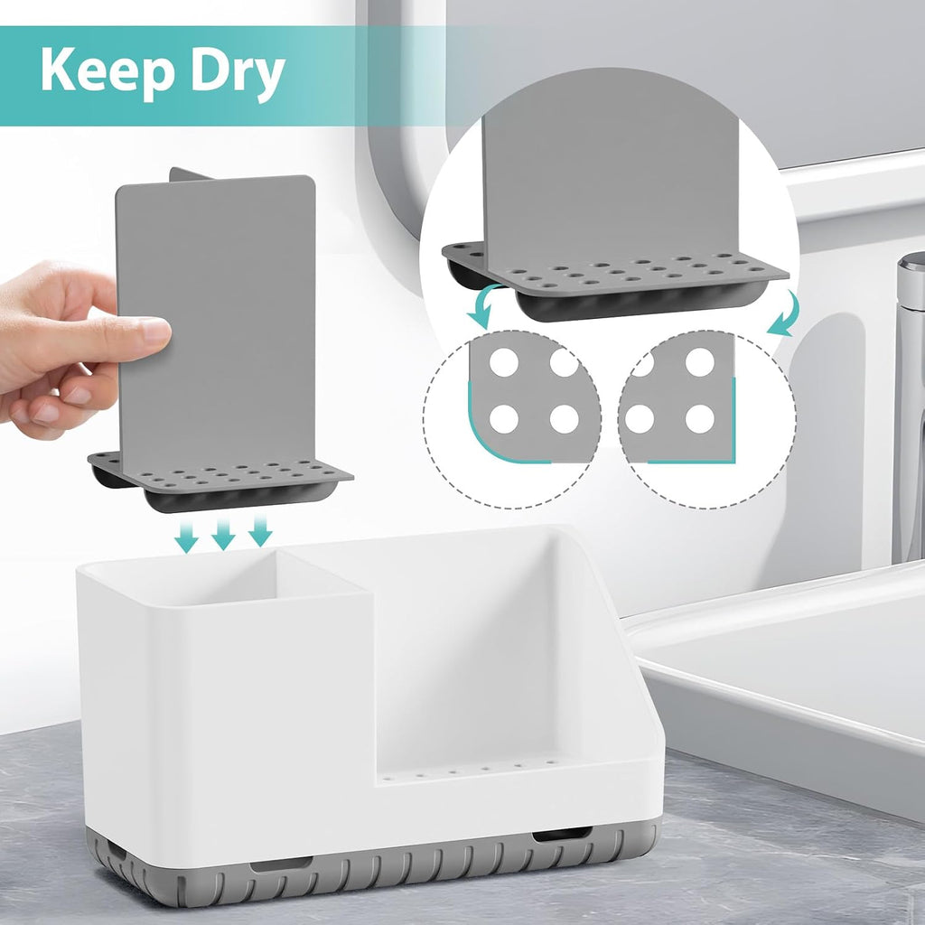 Toothbrush Holders for Bathrooms, Toothbrush and Toothpaste Holder (Grey)