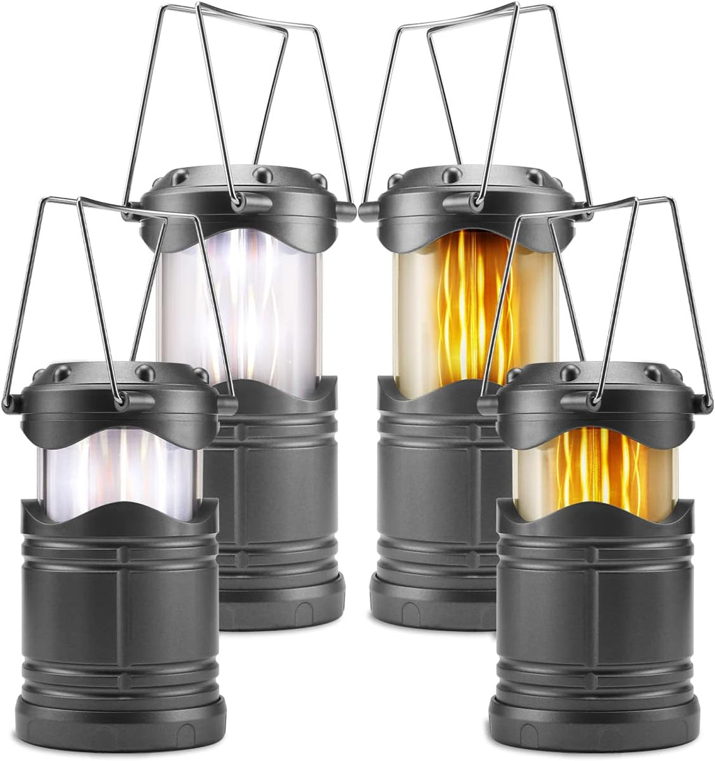 Lichamp 4 Pack LED Camping Lanterns, Dark Gray