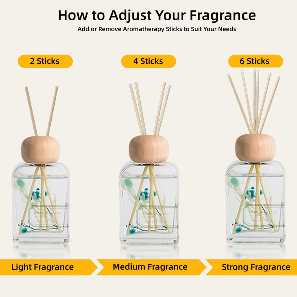 Reed Diffuser Set, 3.4 fl oz - Refreshing Scented Oil Diffuser with Sticks, Earl Grey Woods Bathroom Scent Diffuser, Home Fragrance for Bedroom, Living Room, Bathroom Shelf Decor