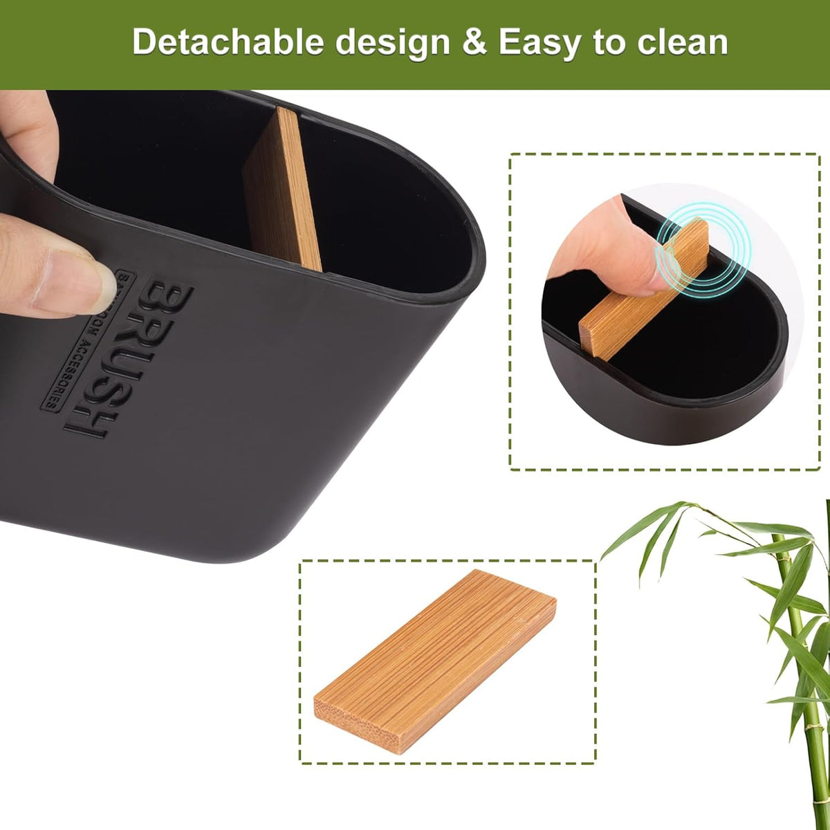 Toothbrush Holders for Bathrooms, Electric Toothbrush Holder 2 Slots, Black