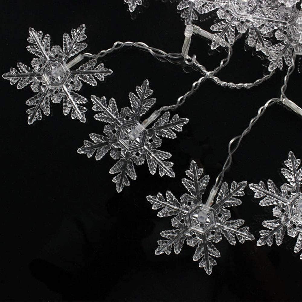 Snowflake LED Curtain Lights, Plug-in 19Ft/6M 96 LEDs Fairy String Lights