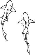 Xedatric Metal Fish Wall Art Shark Decor Set of 2 Black