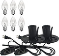 Himalayan Salt Lamp Cord, Dimmer Switch,Christmas Bulb,Salt Lamp Cord with Dimmer Control and Base Assembly,5 Feet,E12 Base for Himalayan Salt Lampsand with six Free 7-15W Bulbs for Salt Lamp (2pack)