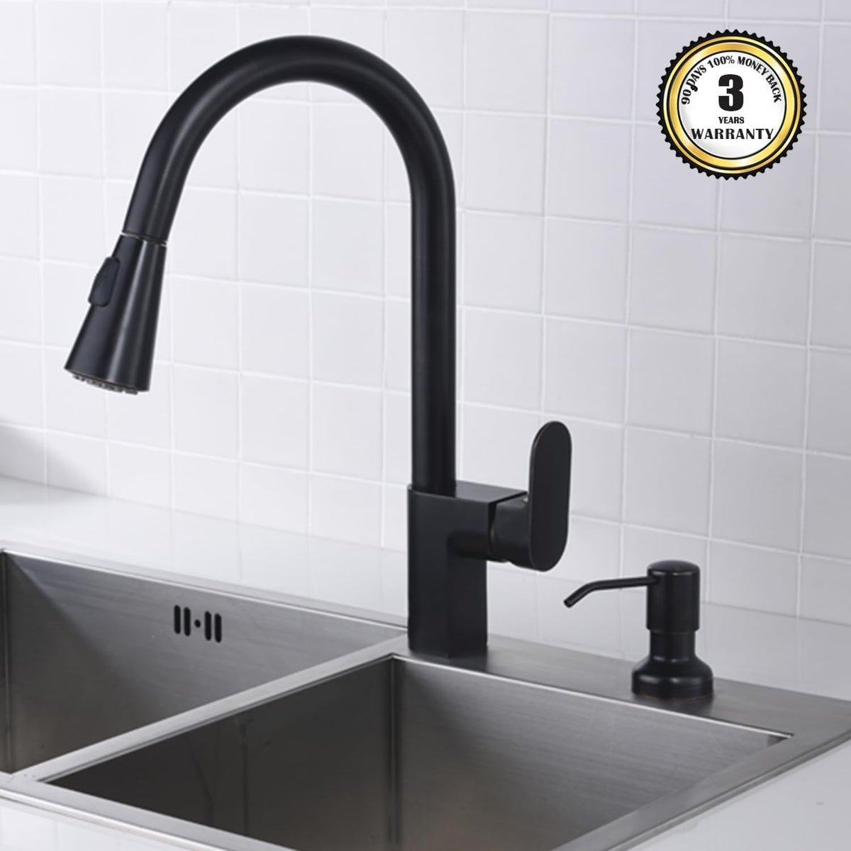Soap Dispenser for Kitchen Sink, Kitchen Hand Soap Dispenser Pump Oil Rubbed Bronze, Countertop Soap Dispenser Pump with 47" Extension Tube kit, Built in Refill from The Top+17 OZ Bottle