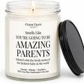 Cedar Crate Market New Parents Gifts for Couples, Baby Shower Pregnancy Gift, Gender Reveal Candle, New Mom First Time Mom Dad, Orange, Mango, Goji Berry 9oz Soy Wax, Made in USA, 45+ Hour Burn