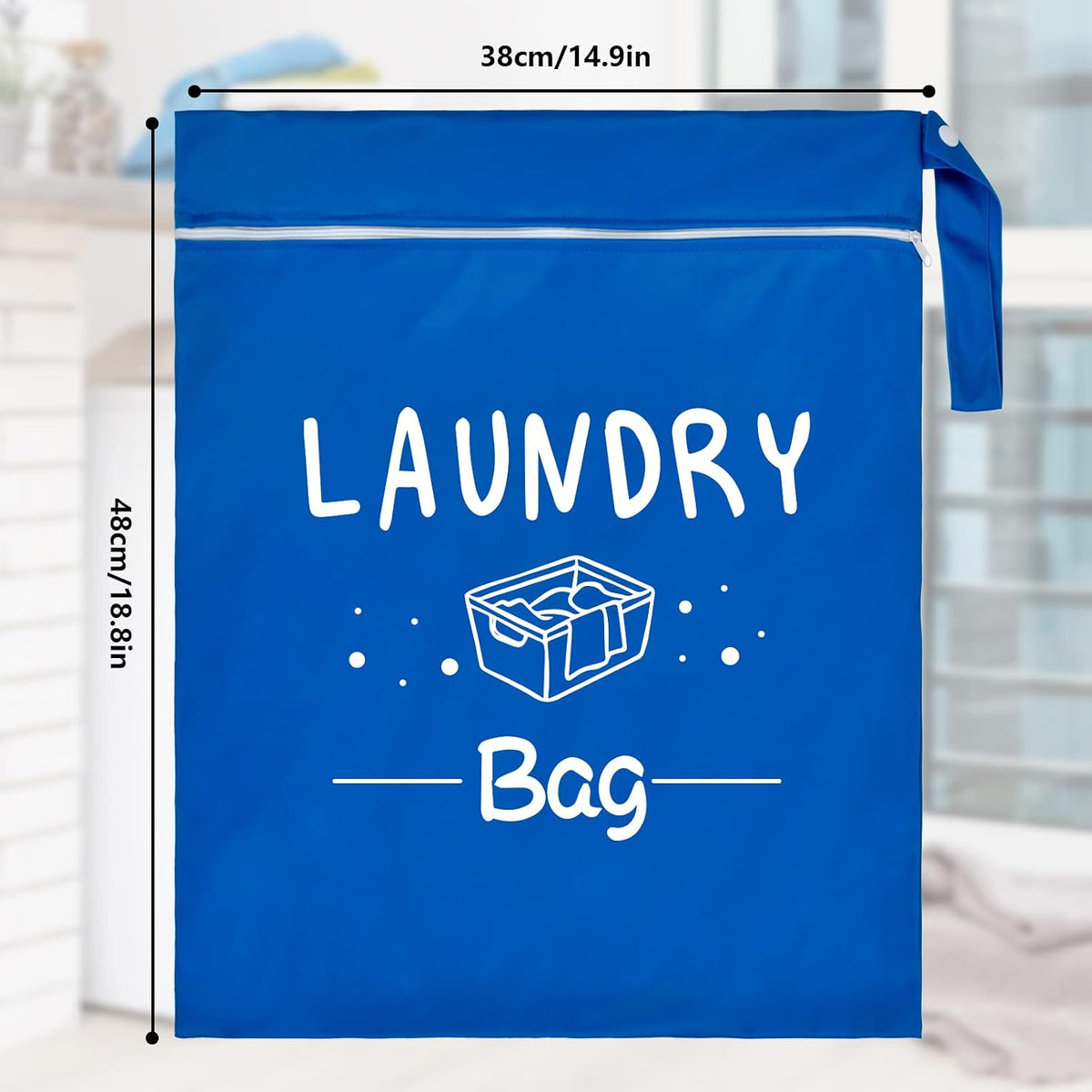 2 Pcs Large Travel Laundry Bag - Waterproof Wet Dry Washable for Dirty Clothes, Bathing Suit, Workout, Gym, Swimming, Yoga