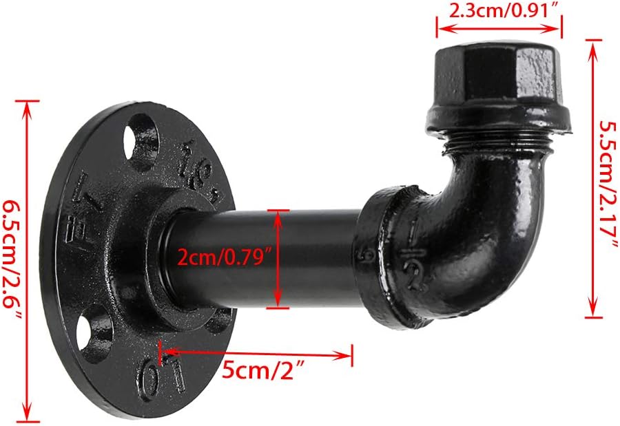 Sumnacon 3 Pcs Industrial Pipe Coat Hook Racks - Heavy Duty Rustic Clothes Towel Holder Hanger, Wall Mounted with Hardware for Home, Office, Electroplated Black Finish