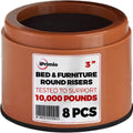 iPrimio Bed Risers 3" Lift, Heavy Duty, Dorm Storage, Round, Brown, 8 Pack