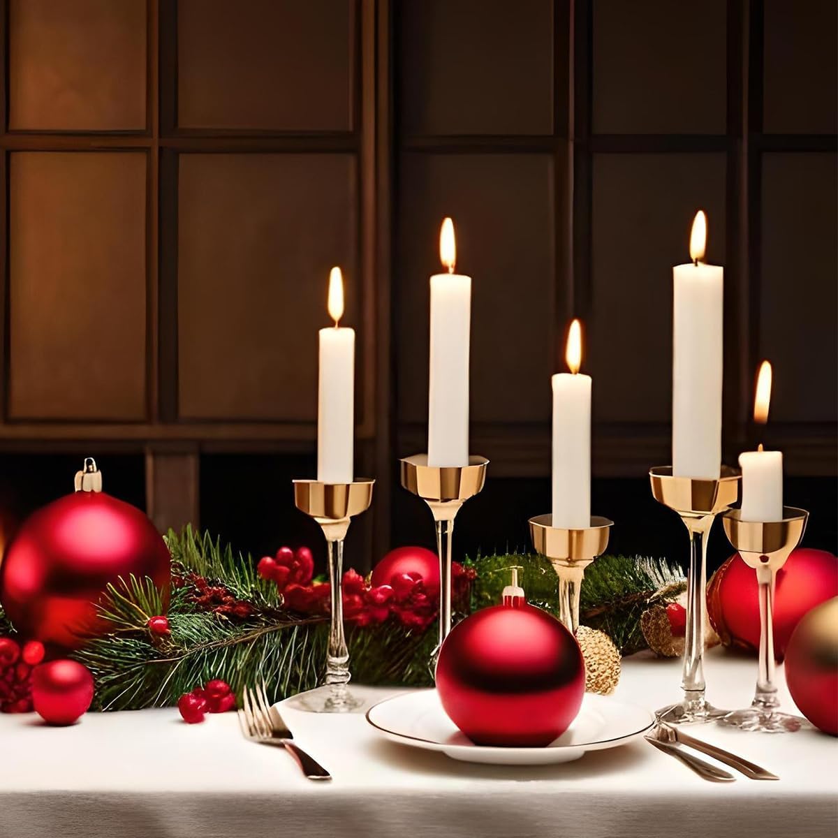 10 Inch White Taper Candles, 12 Pack Unscented Candlesticks for Wedding Christmas Seasonal Celebration and Daily Home Decoration