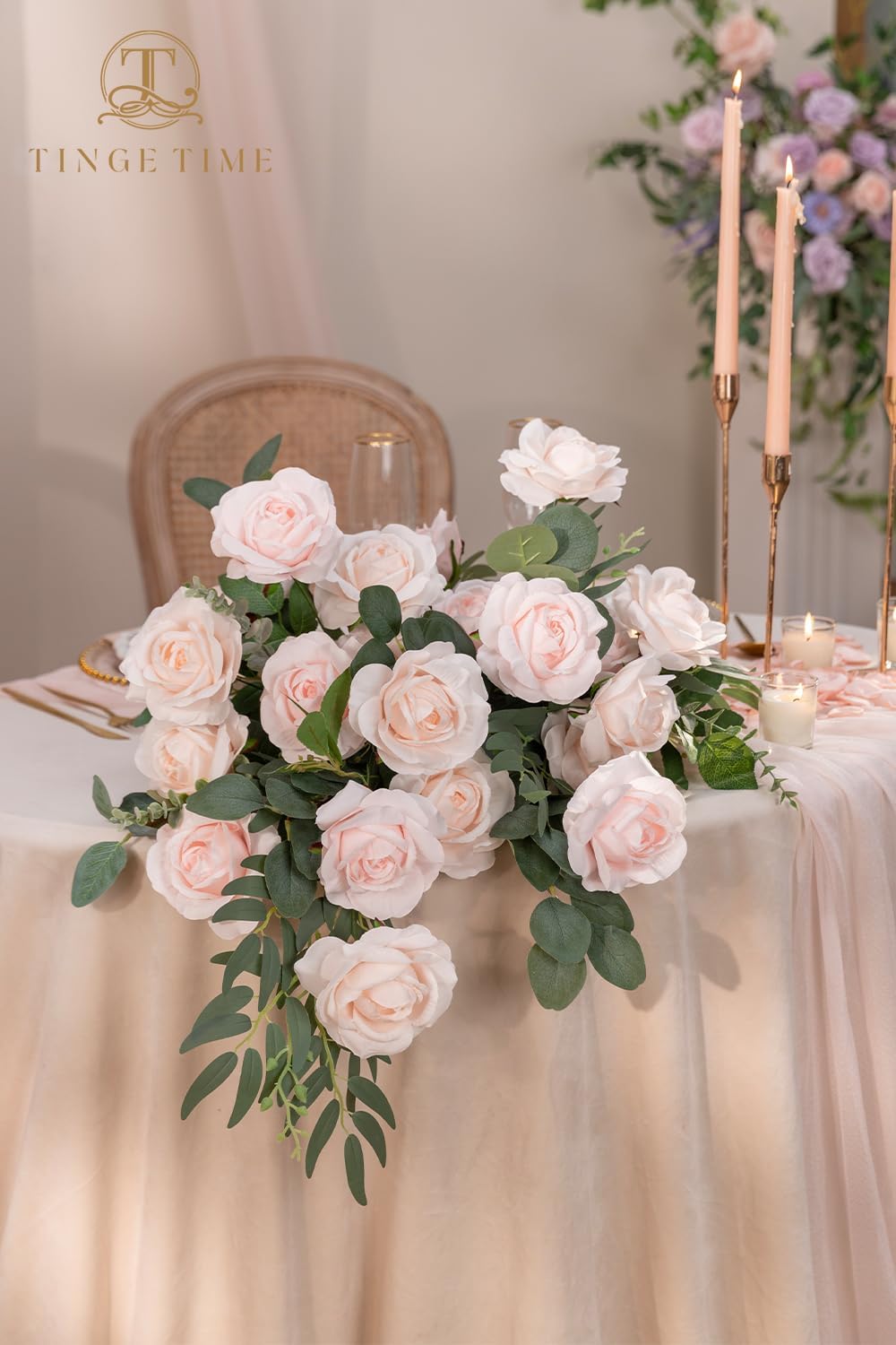 TINGE TIME Pink Artificial Flowers Combo Box Set, 16PCS Fake Rose Silk Flower w/Stem for DIY Wedding Bouquets Centerpieces Baby Shower Party Home Spring Decoration (Light Pink & Deep Pink)