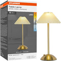 LEDVANCE Sylvania Cordless Lamp, LED Rechargeable Table Lamp with Battery Operated, USB-C, 3 Color Temperatures (3000/4000/5000K), Dimmable, Bedroom, Night Light, Coffee Shop, Brass - 1 Pack (66874)