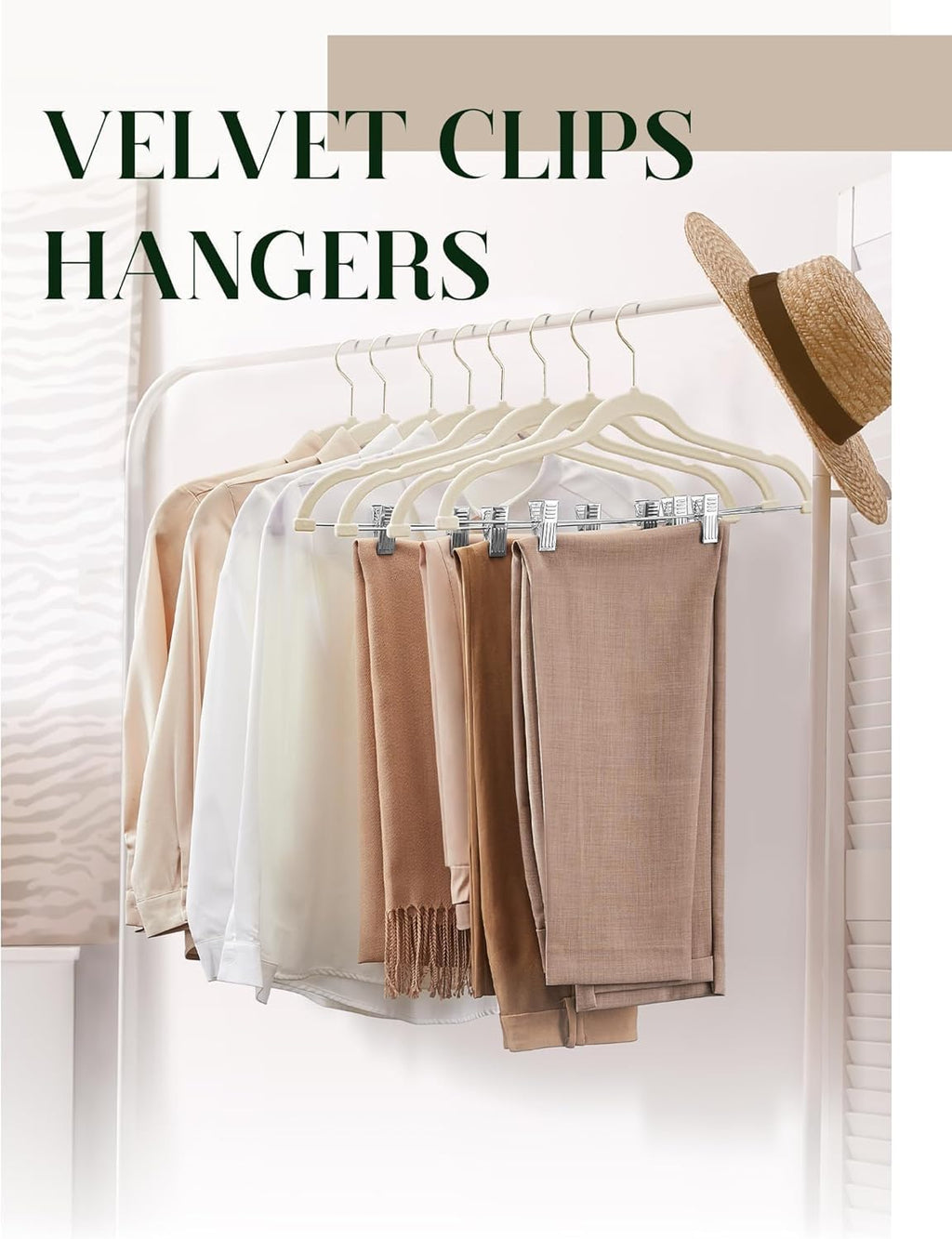 Cozymood Velvet Skirt Hangers 72 Pack Thin Velvet Hanger with Clips