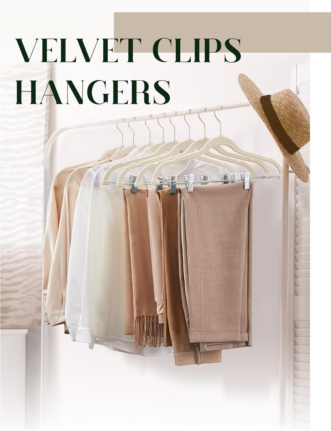 Cozymood Velvet Skirt Hangers 72 Pack Thin Velvet Hanger with Clips