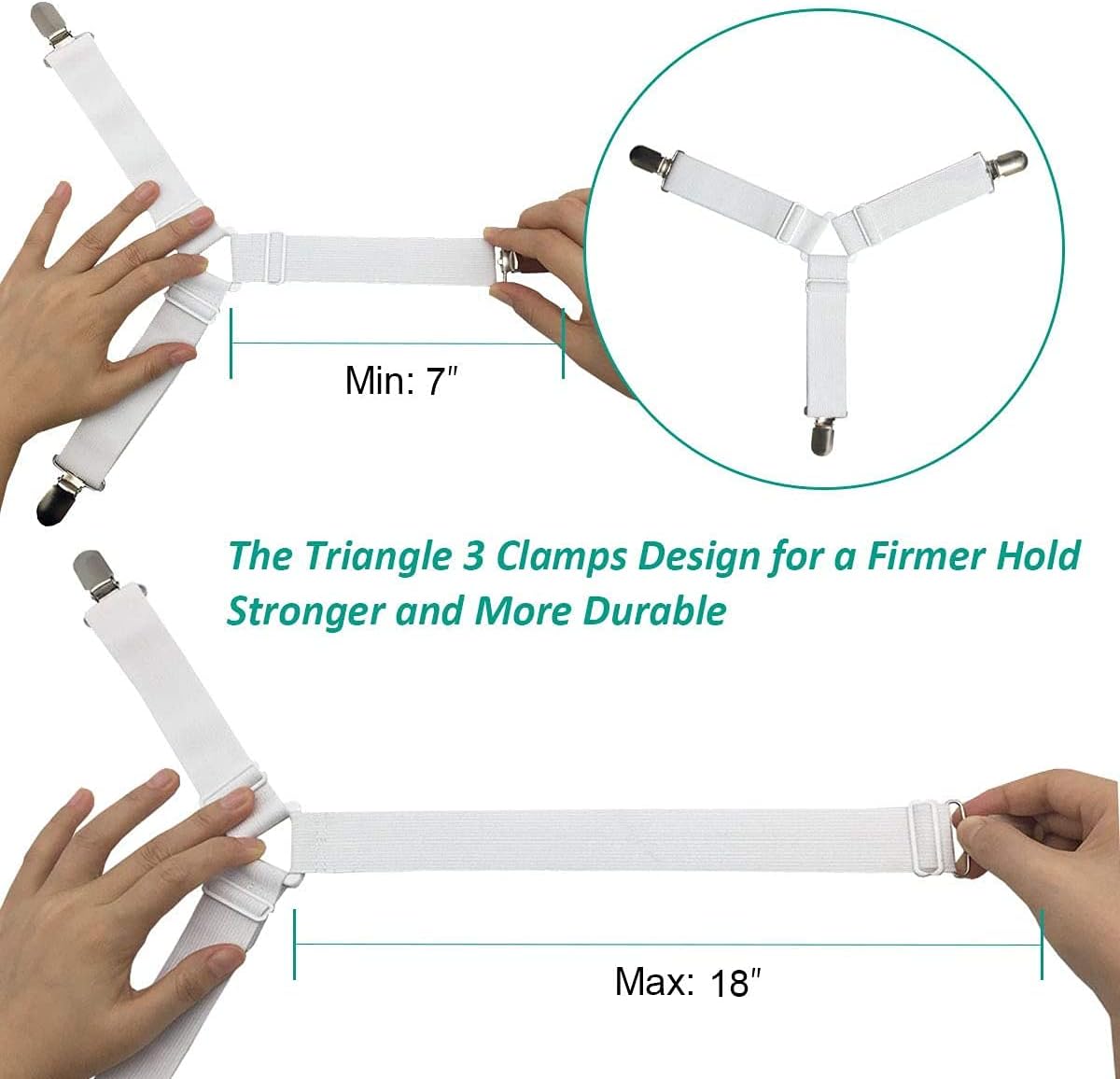 RayTour Bed Sheet Holder Straps Sheet Keepers Bedsheet Holders Fasteners 2 Sets