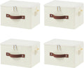 4PCS Storage Bins with Zipper Lids Decorative Lidded Basket Box