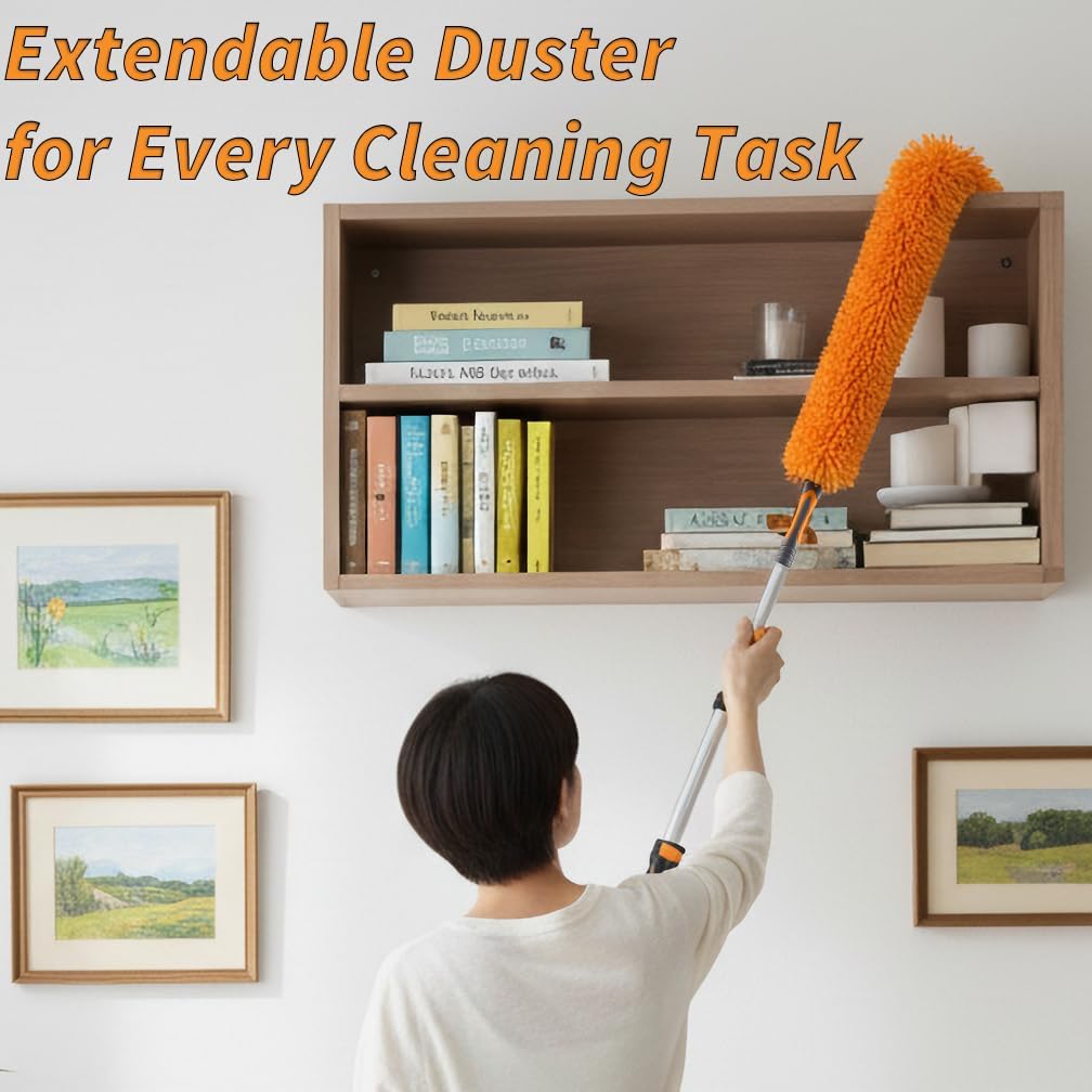 Long Handle Duster for Cleaning with Extension Pole 18-60"