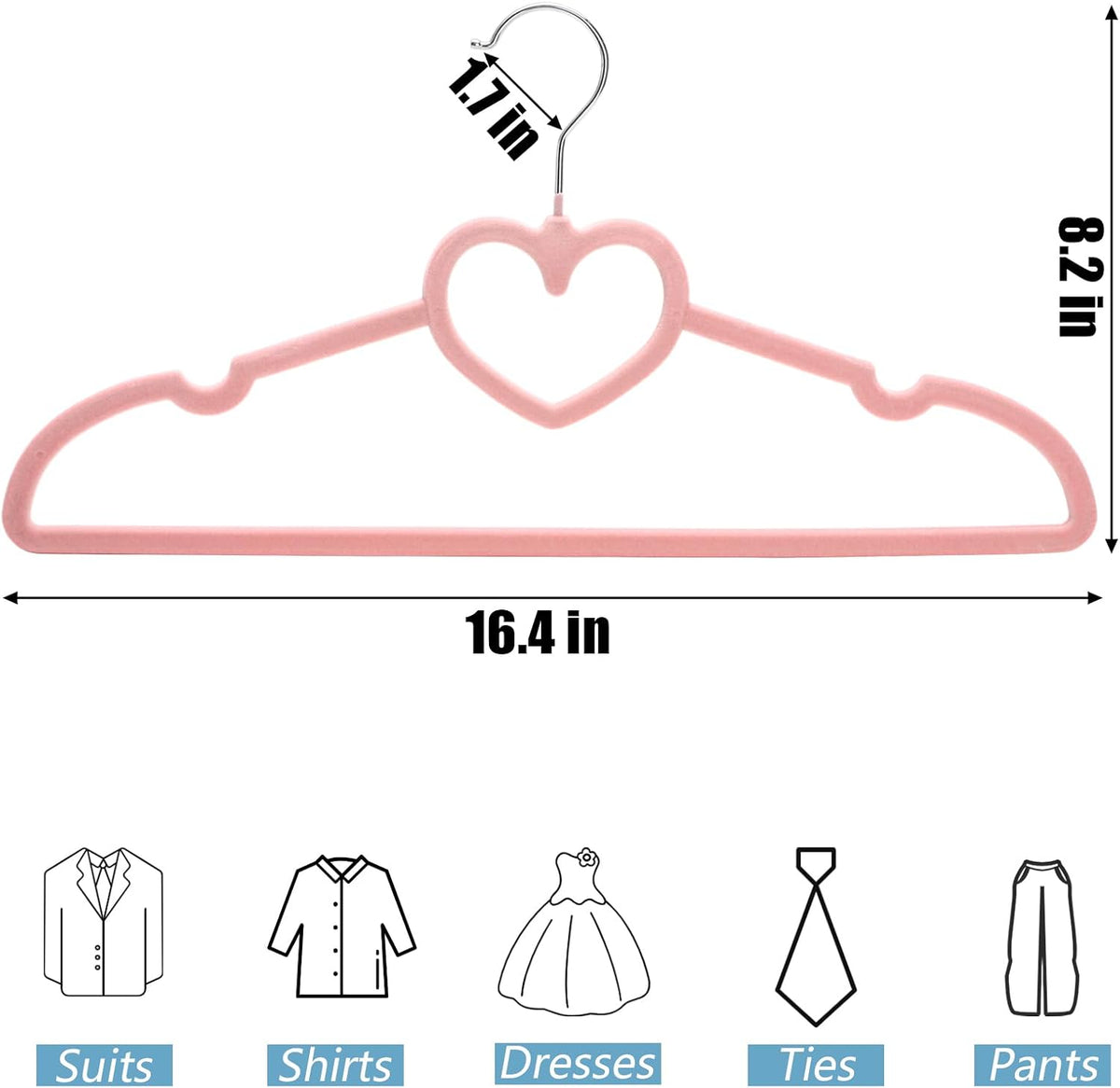Coloch 50 Pack Pink Velvet Hangers, Non-Slip Clothes Hangers with 360 Degree Rotating Hook Thin Felt Adult Hanger for Coat, Dress, Shirt, Jacket