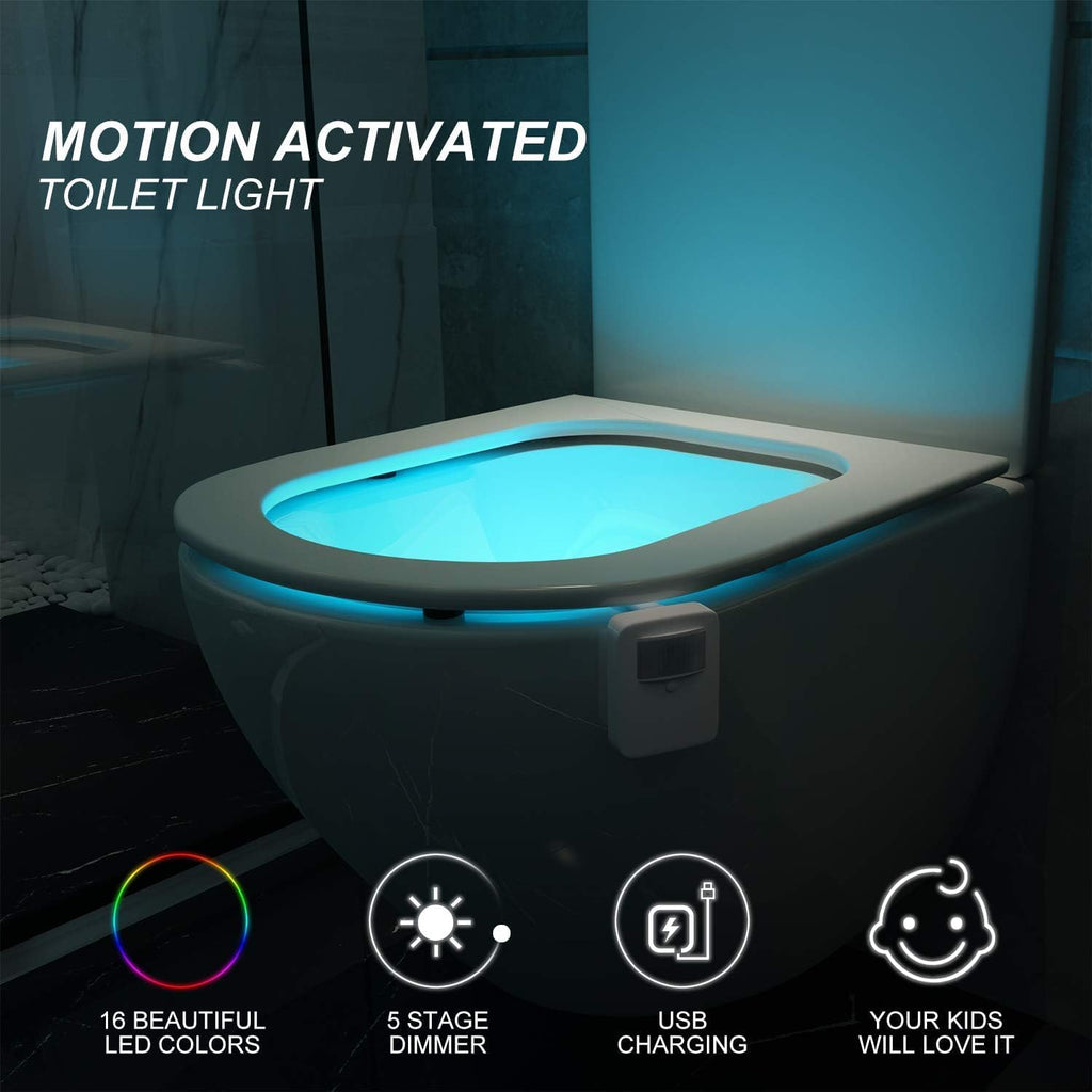 Witshine Toilet Light Motion Sensor, USB-C Rechargeable, Funny Gag Gift