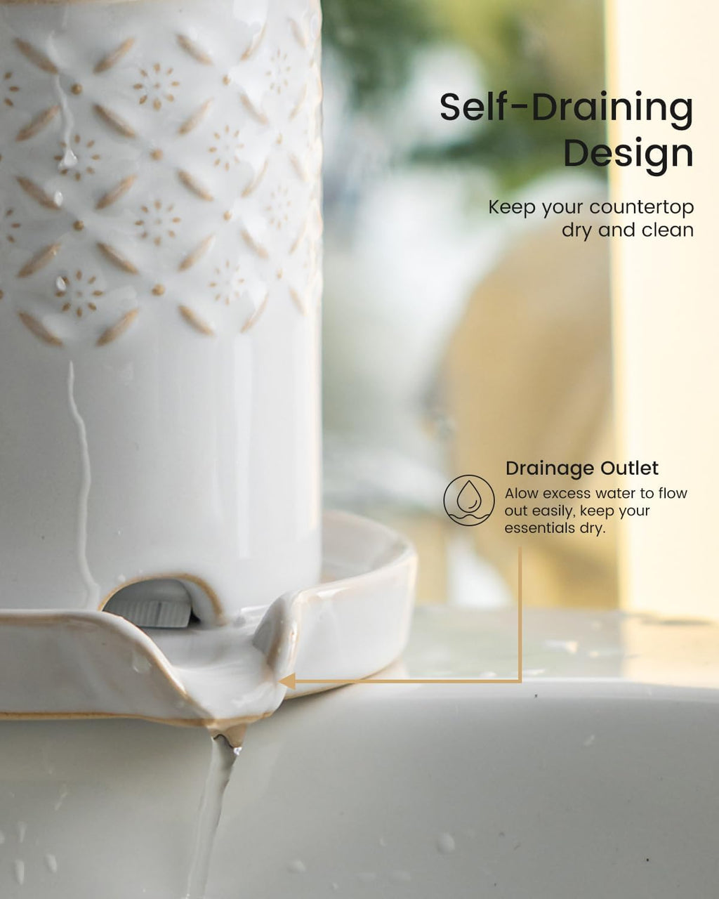 Zoeeker Toothbrush Holders for Bathrooms, Ceramic Toothbrush Holder Set