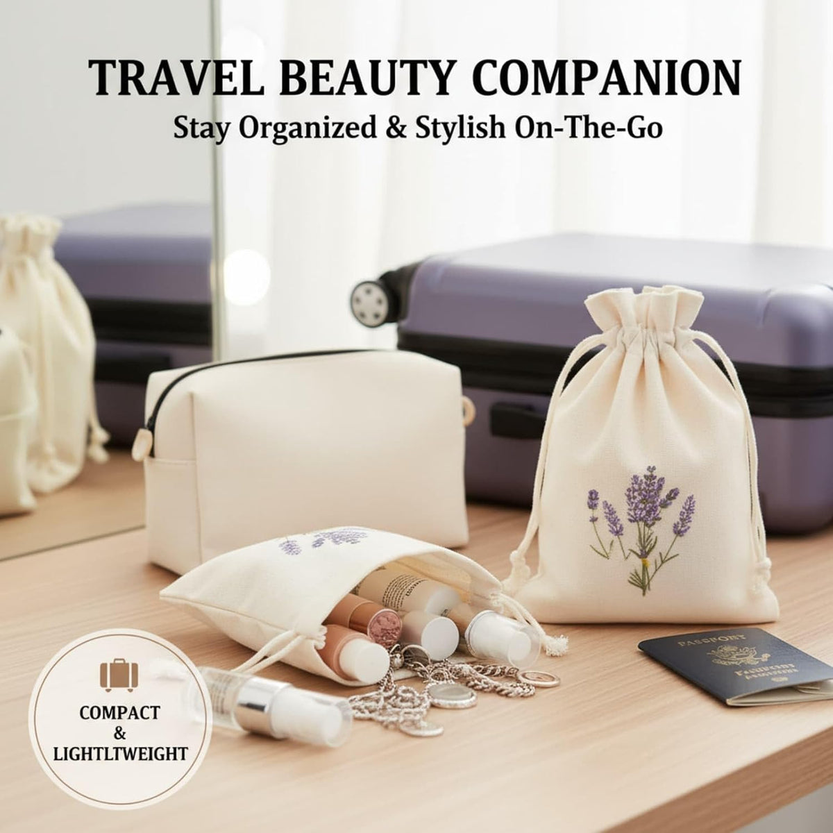 24 Pcs Sachet Bags Empty Small Sachet Bags for Fragrance Handmade Scent Sachets Lavender Pattern(13x18cm, Natural Cotton)