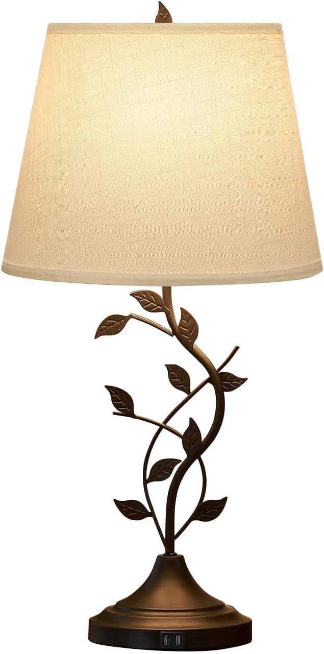 Kakanuo Table Lamp for Living Room, Bedside Lamp for Bedroom, Rustic Lamp