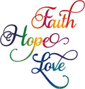 ESTART Faith Hope Love 3Pcs Colorful Metal Inspirational Letter Wall Sign