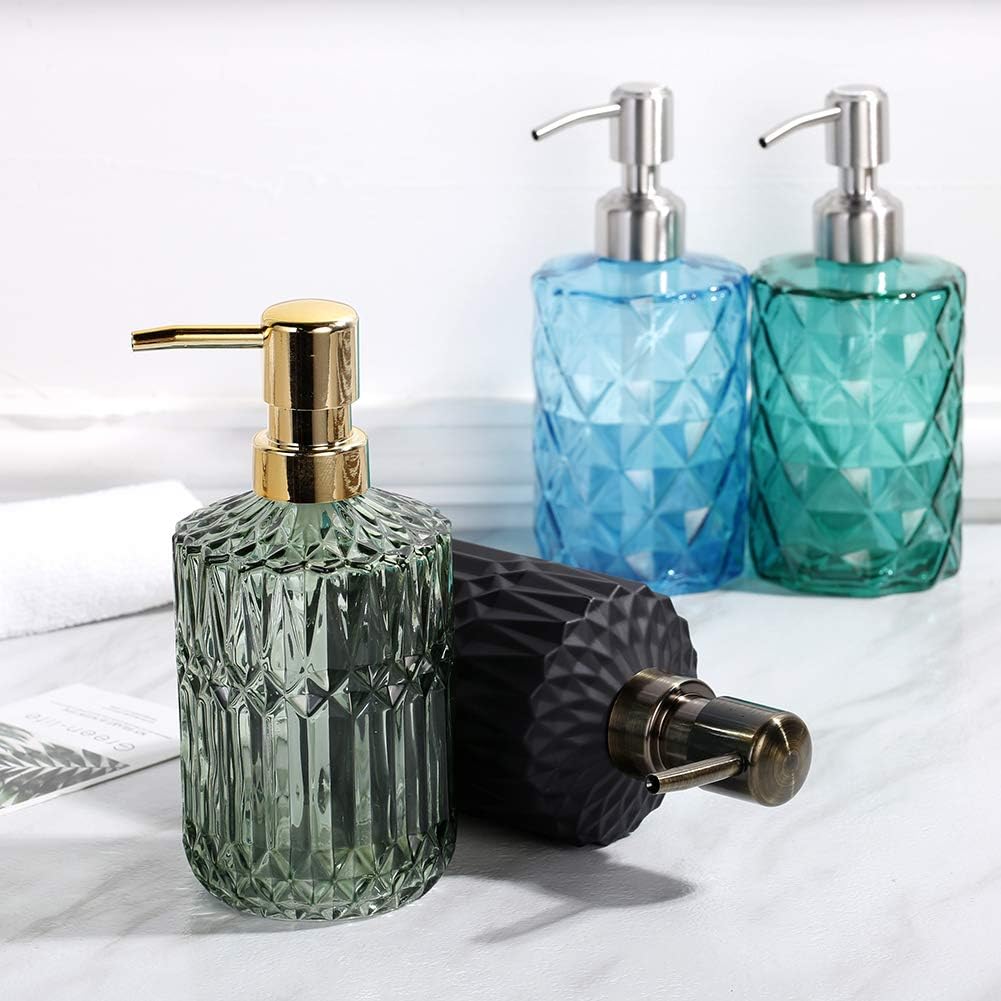 YunNasi Soap Dispenser with Pump, Refillable Liquid Hand Soap Dish Soap Dispensers for Bathroom Counter, Kitchen Sink (Green)