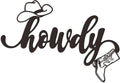 Rajukit Metal Howdy Sign Wall Art Cowboy Hat Boot Decor Home Office