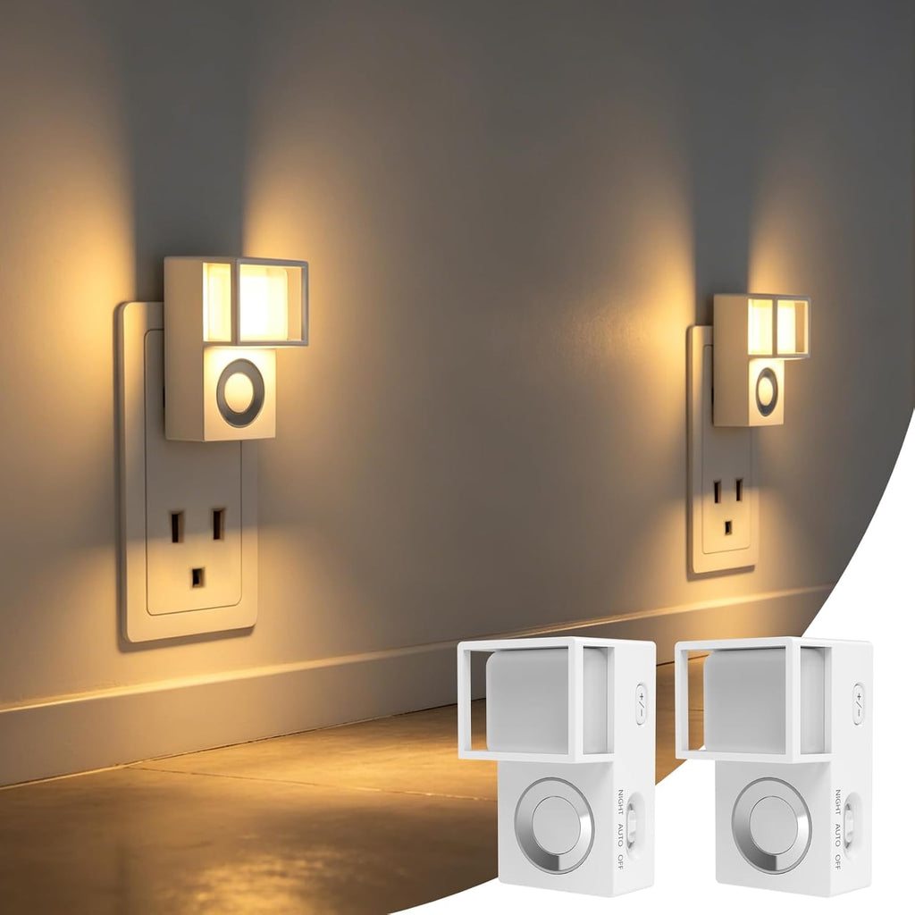 Plug in Night Light with Motion Sensor and Dusk to Dawn Sensor,2 Pack