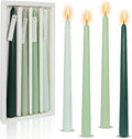 Candlesticks Long Taper Candle,Green Tea Scented 10 Inches Gradient Green Candle Sticks Smokeless Tapered Candles for Home Décor Holiday Gifts