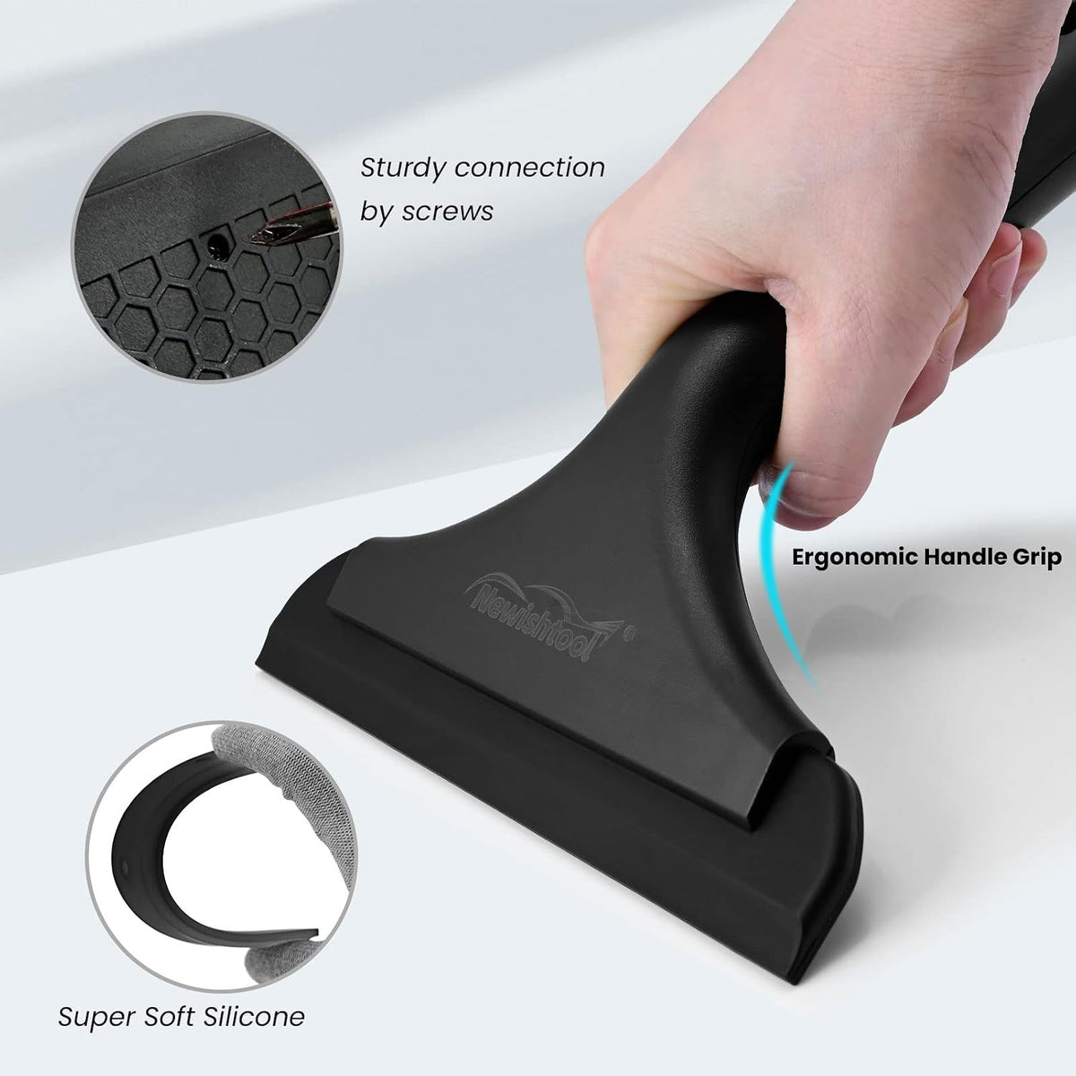 NEWISHTOOL Window Tint Tool Small Squeegee Bathroom Shower Squeegee Black