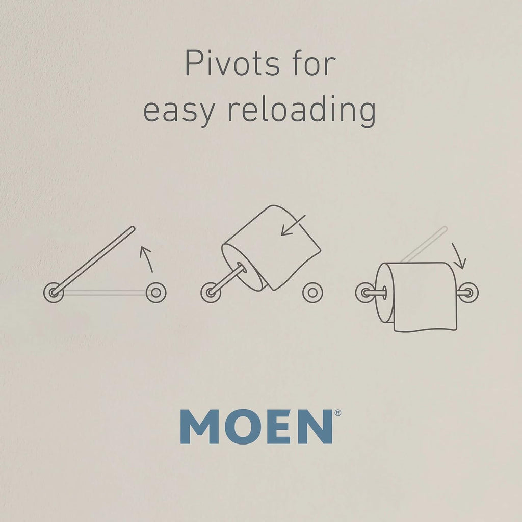 Moen DN0708CH Iso Collection Double Post Modern Pivoting Toilet Paper Holder, Chrome