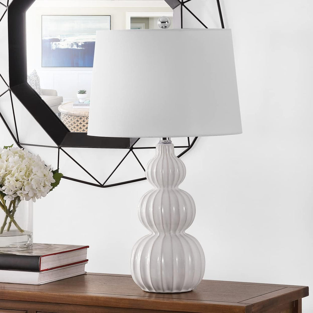 SAFAVIEH Corina Table Lamp, 26.5" Modern White TBL4277B