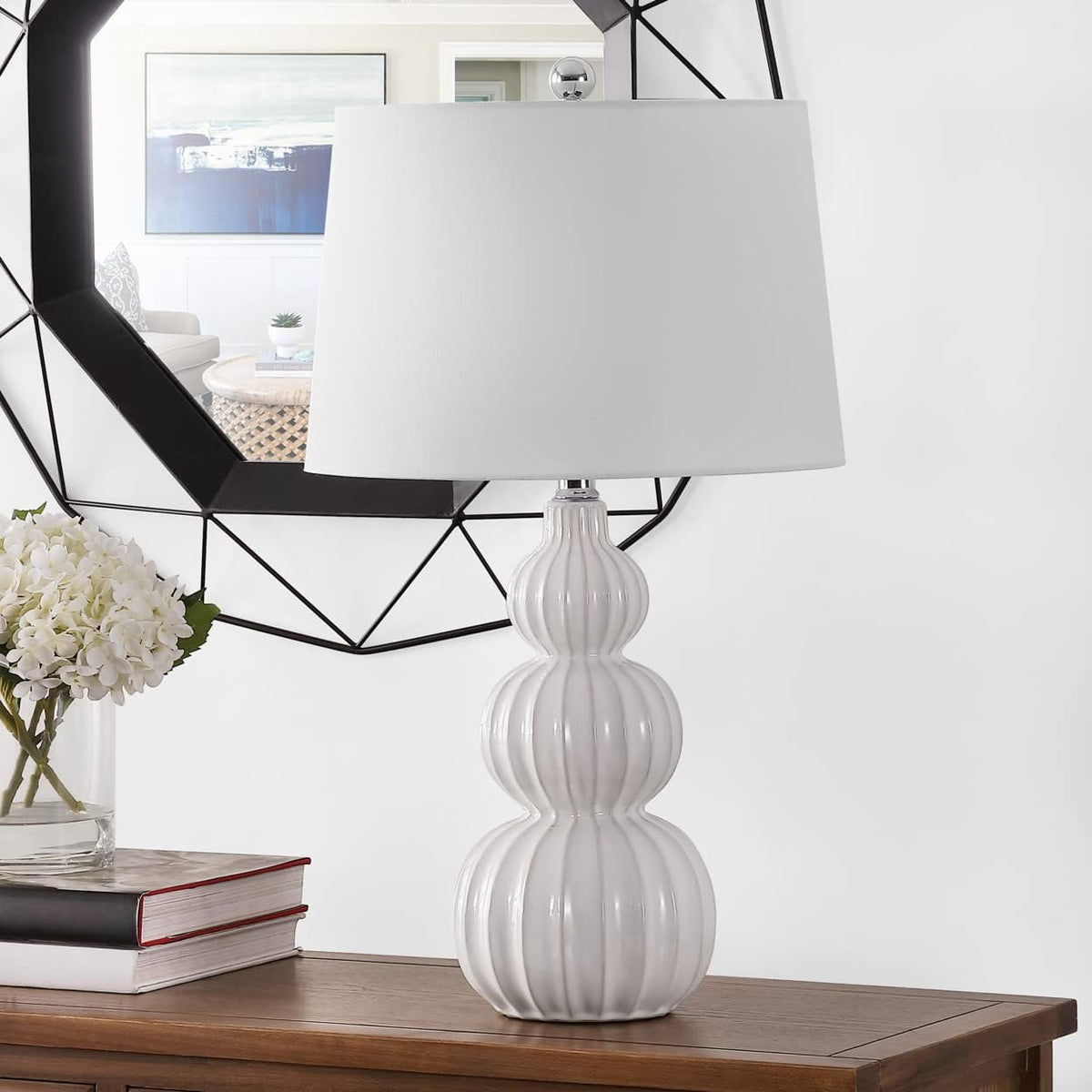 SAFAVIEH Corina Table Lamp, 26.5" Modern White TBL4277B