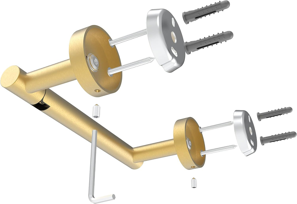 RUACQ Brushed Gold Toilet Paper Holder Wall Mount for Bathroom