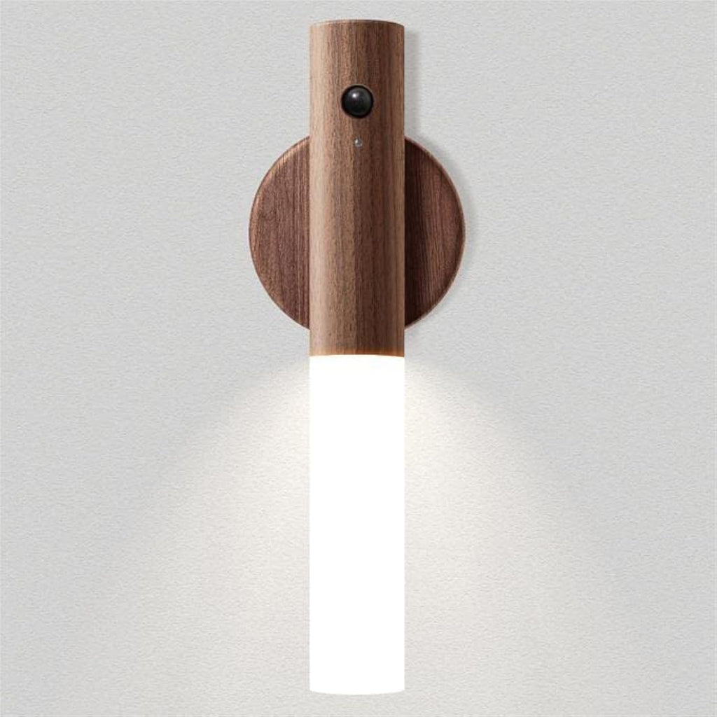 Night Light Motion Sensor Light Indoor Led Magnetic Portable Lamp No Plug USB Charge Wall Lamp for Hallway Bedroom Wardrobe Table Stairwell Cabinet Kitchen etc,Walnut