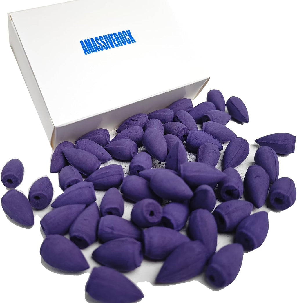 Lavender Incense Cones (60 Cones) Backflow Incense Cones Holder Natural Meditation Lavender Citronella Incense Cone Yoga Relaxing Home Decor Aromatherapy Fragrance Gift