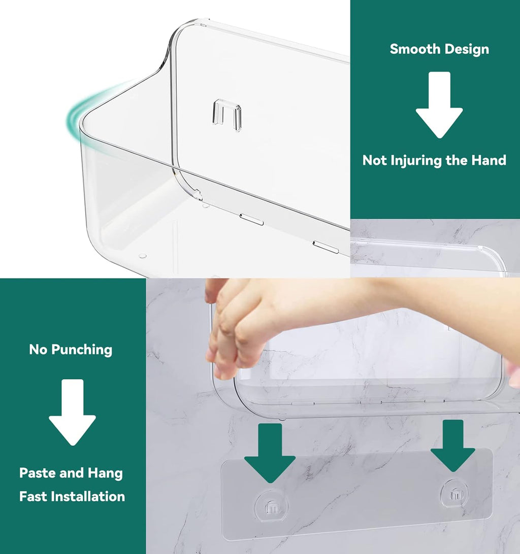 Shower Shelves 5 Pack Clear Acrylic Bathroom Organizer Caddy