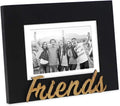 Isaac Jacobs 5x7 (Matted 4x6) Black Wood Sentiments “Friends” Picture Frame