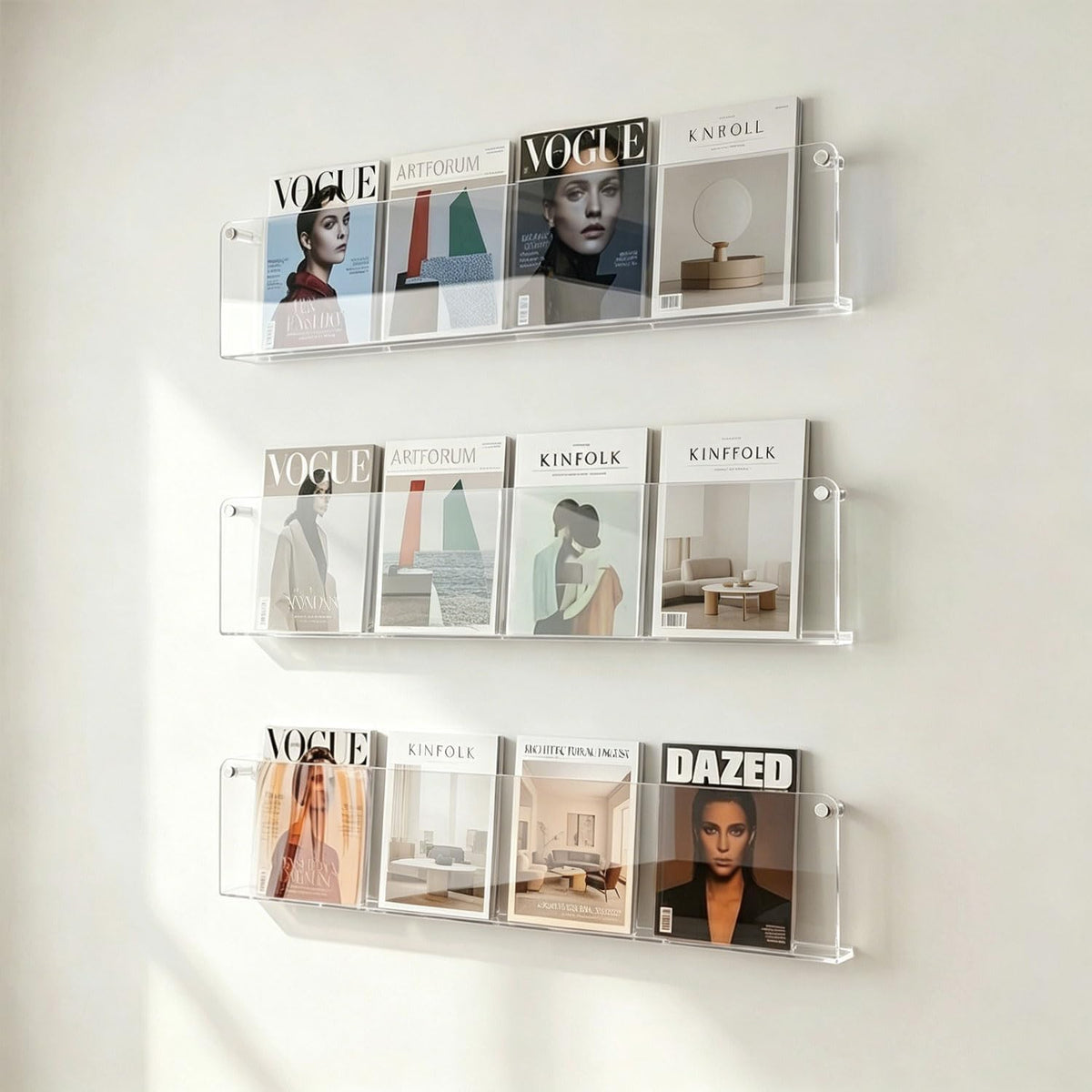 2-Pack 17 Inch Clear Acrylic Magazine Holder
