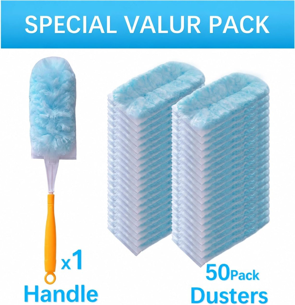 50 Count Duster Refills for Swiffer Dusters with 1 Handle