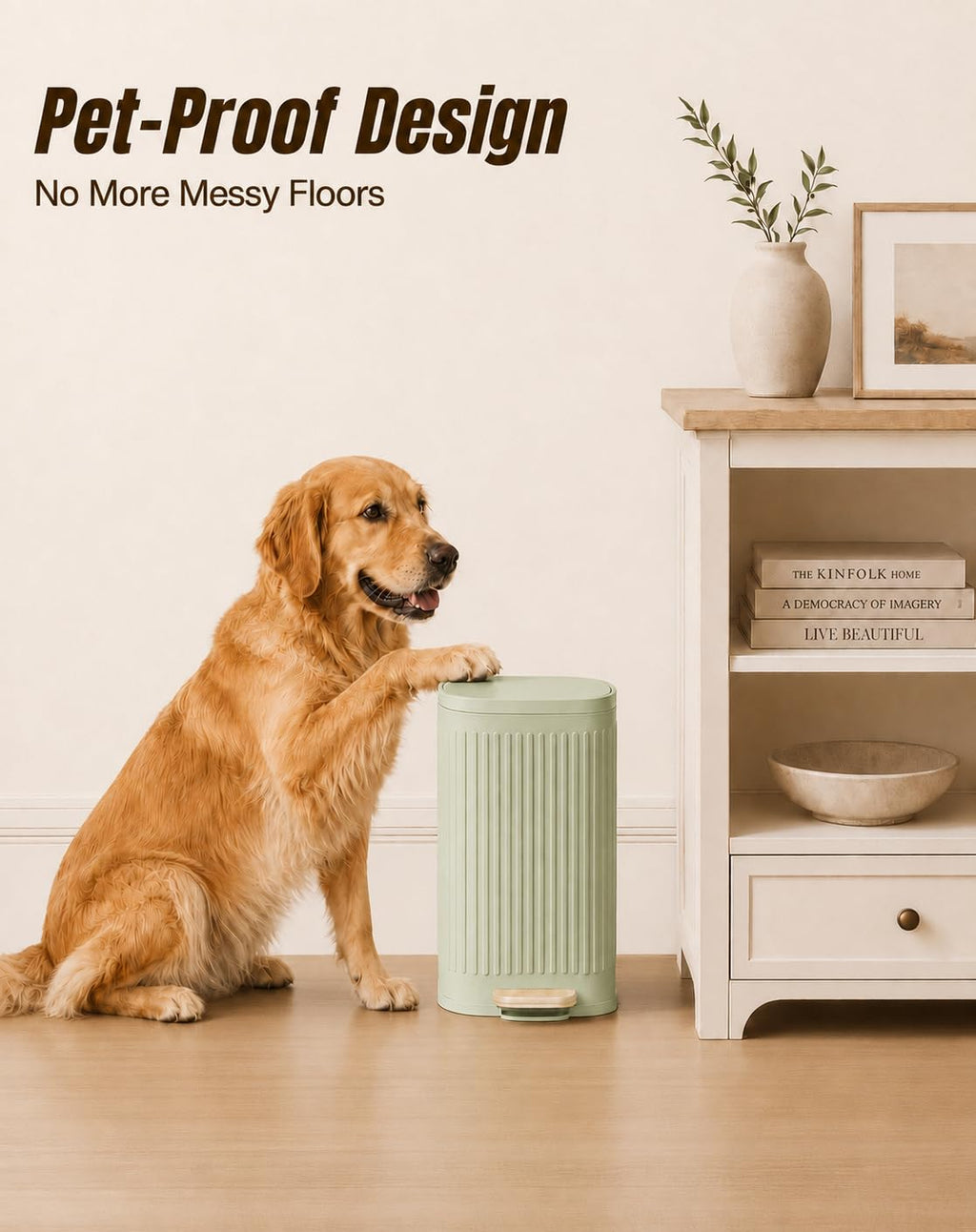 Slim Trash Can for Bathroom with Air Freshener Soft Close Lid, 6 Liter/ 1.6 Gallon Stainless Steel Garbage Can with Removable Inner Bucket,Step Pedal, Small Wastebasket for Bedroom, Kitchen (GREEN)