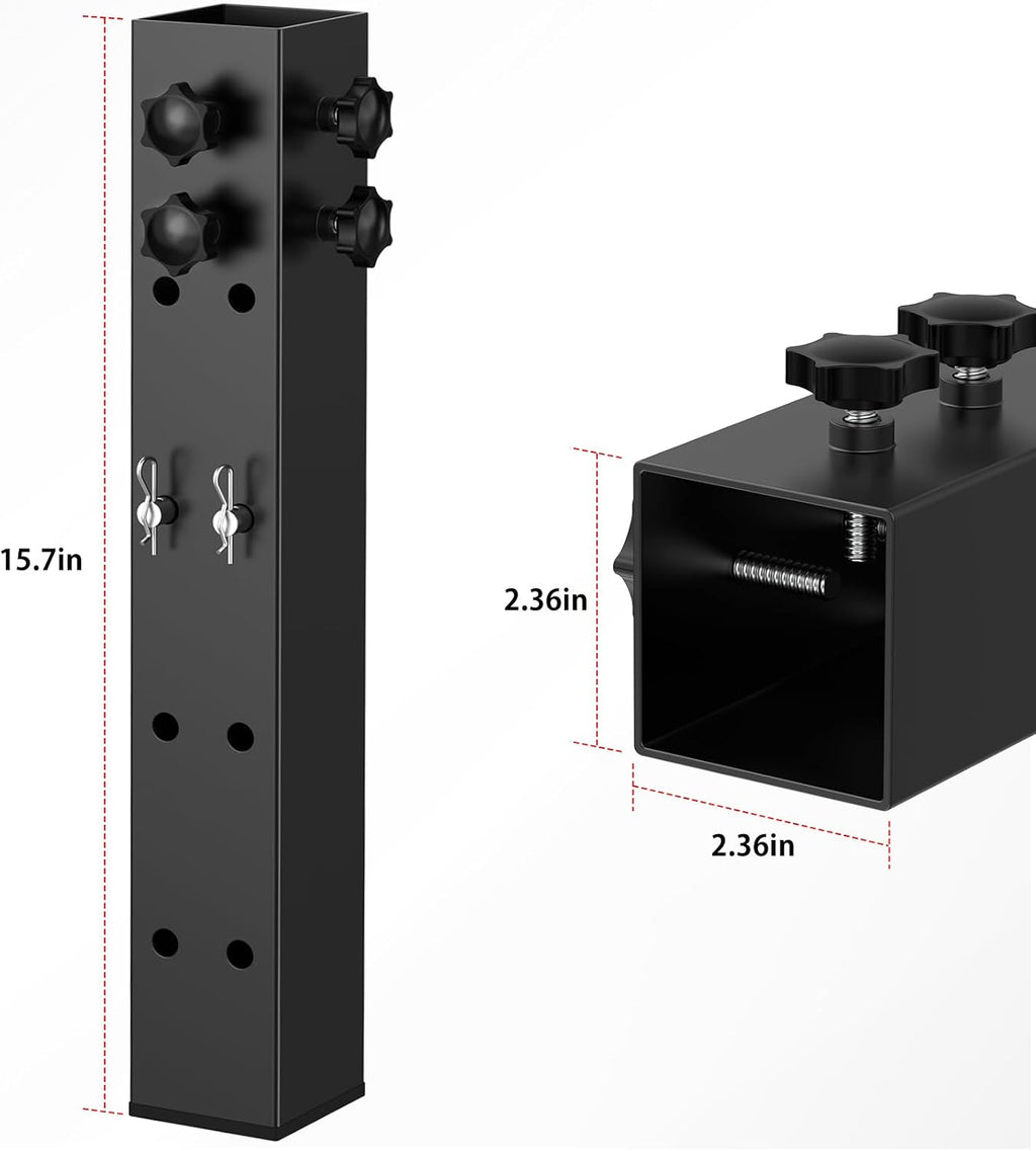 Up Grade 4 Pack Carbon Steel Dorm Bed Riser 2.4" Diameter Metal Bed Riser for Square Wooden Bed Frame, Table Adjustable to 3.2", 5.1", 8.1" or 11.2" Height (for Bed Leg 2.3-3.1")