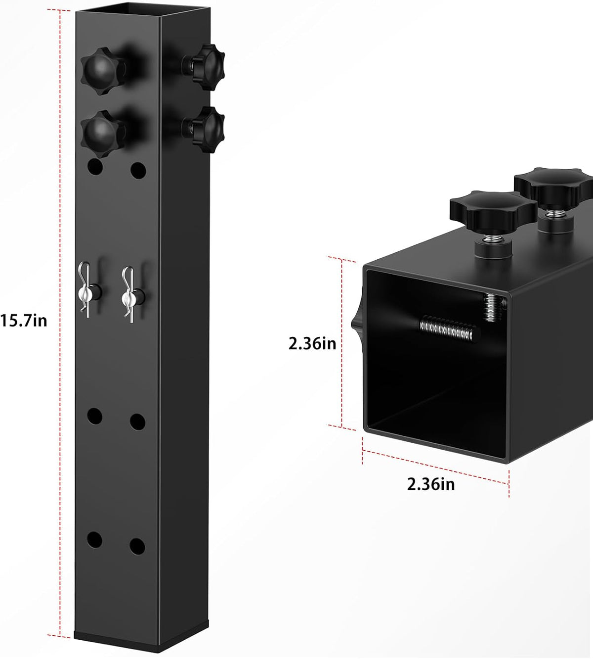 Up Grade 4 Pack Carbon Steel Dorm Bed Riser 2.4" Diameter Metal Bed Riser for Square Wooden Bed Frame, Table Adjustable to 3.2", 5.1", 8.1" or 11.2" Height (for Bed Leg 2.3-3.1")