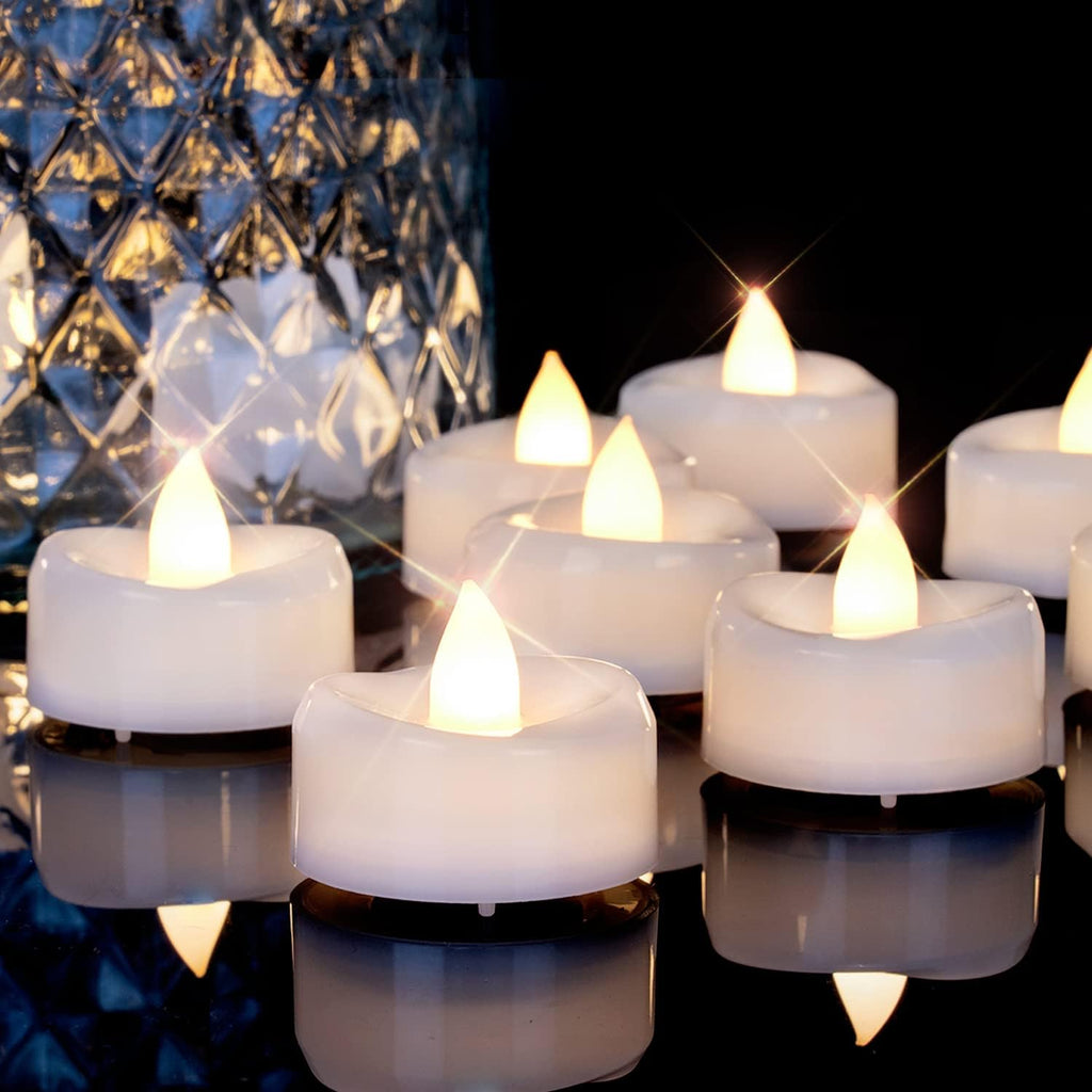 merrynights 12Pack Flameless Tealight Candles with Timer,6H Timer Built-in