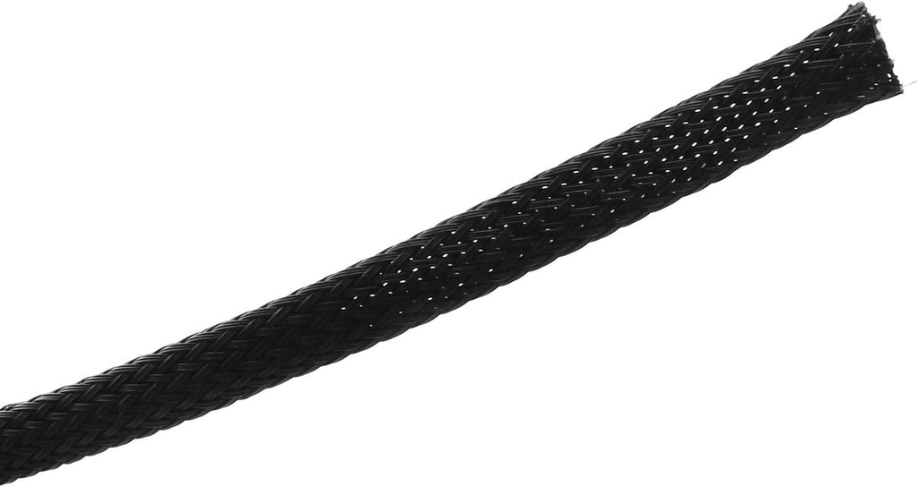 DGZZI Braided Wire Sleeve 16.4ft 1/4 Inch Flame-Retardant Black Expandable Braided Cable Sleeving for Automotive Wire Audio Video and Other Home Device Cable