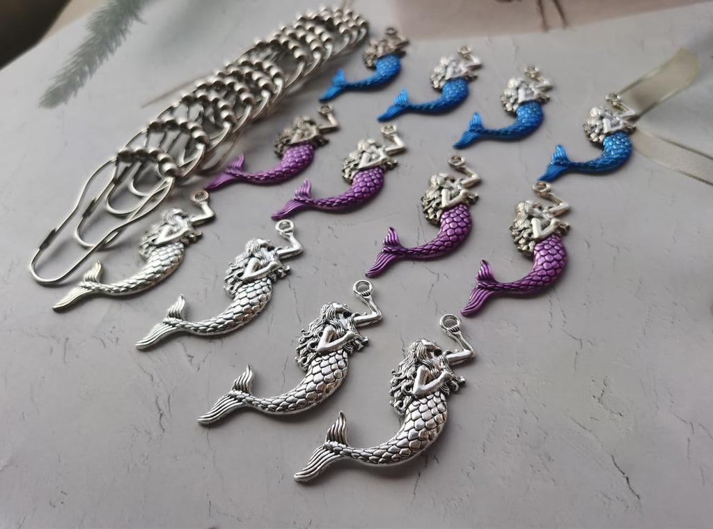Cute Mermaid Shower Curtain Hooks, Sea Shower Hooks for Shower Curtain