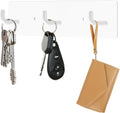 RELBRO Key Holder Wall Mount, Key Rack with 3 Hooks, Small, White