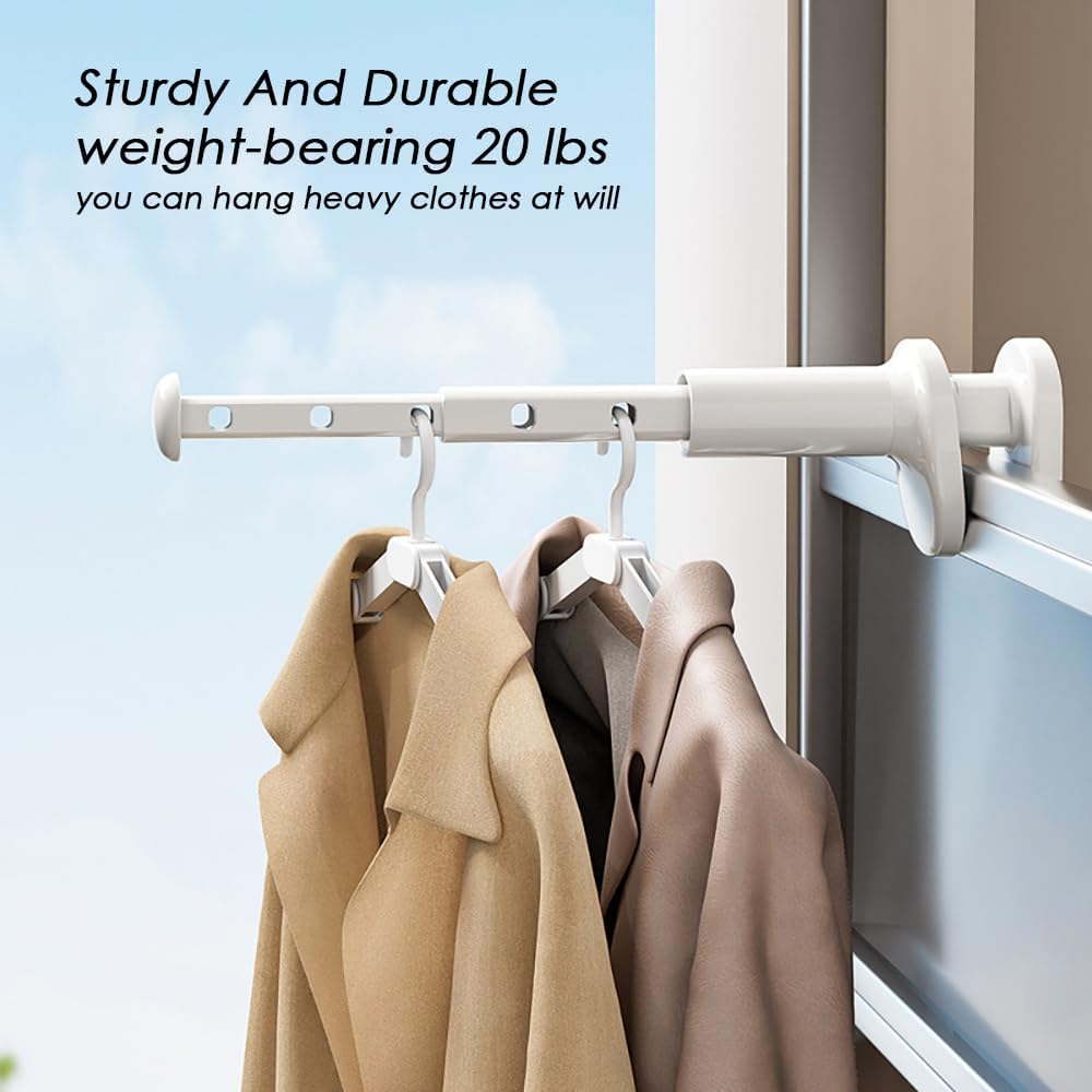 Portable Travel Clothes Drying Rack - Clamping Design- Retractable Rob - Anti-Scratch Silicon Pad - Enhance Stability - Suitable for Door, Drawer, Luggage Handle
