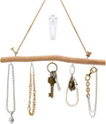 15.7in Driftwood Jewelry Organizer, Tree Wall Hanging Decor with 5 Hooks